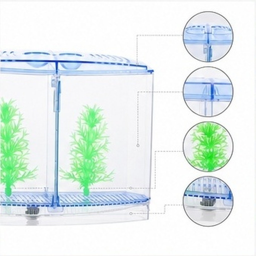 Live Plant Aquarium - 1세트 투명한 소형 아크릴 어항, 금붕어,