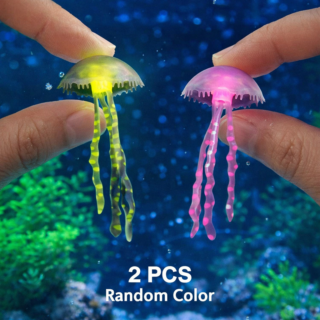 Aquarium Plants Live - 빛나는 시뮬레이션 해파리 2개 무작위 색상