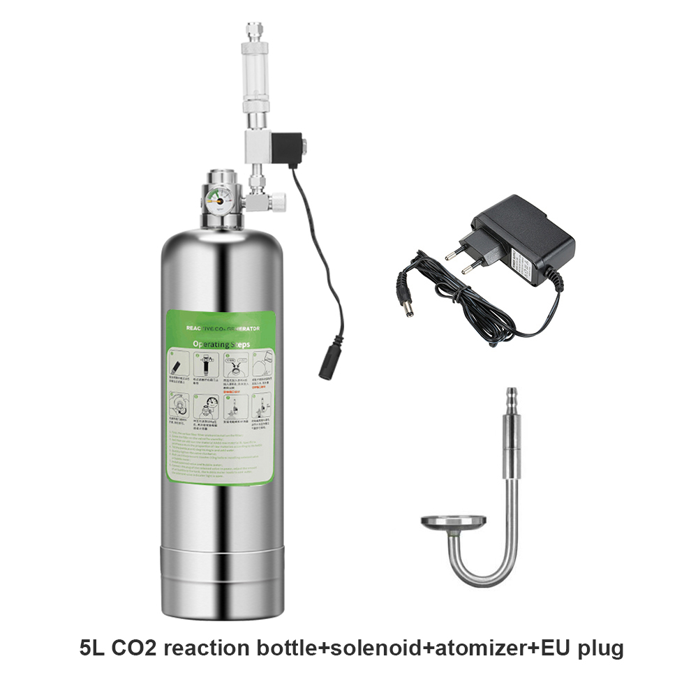Aquarium Liquid Carbon - 스테인리스 스틸 병과 버블 디퓨저가 포함된