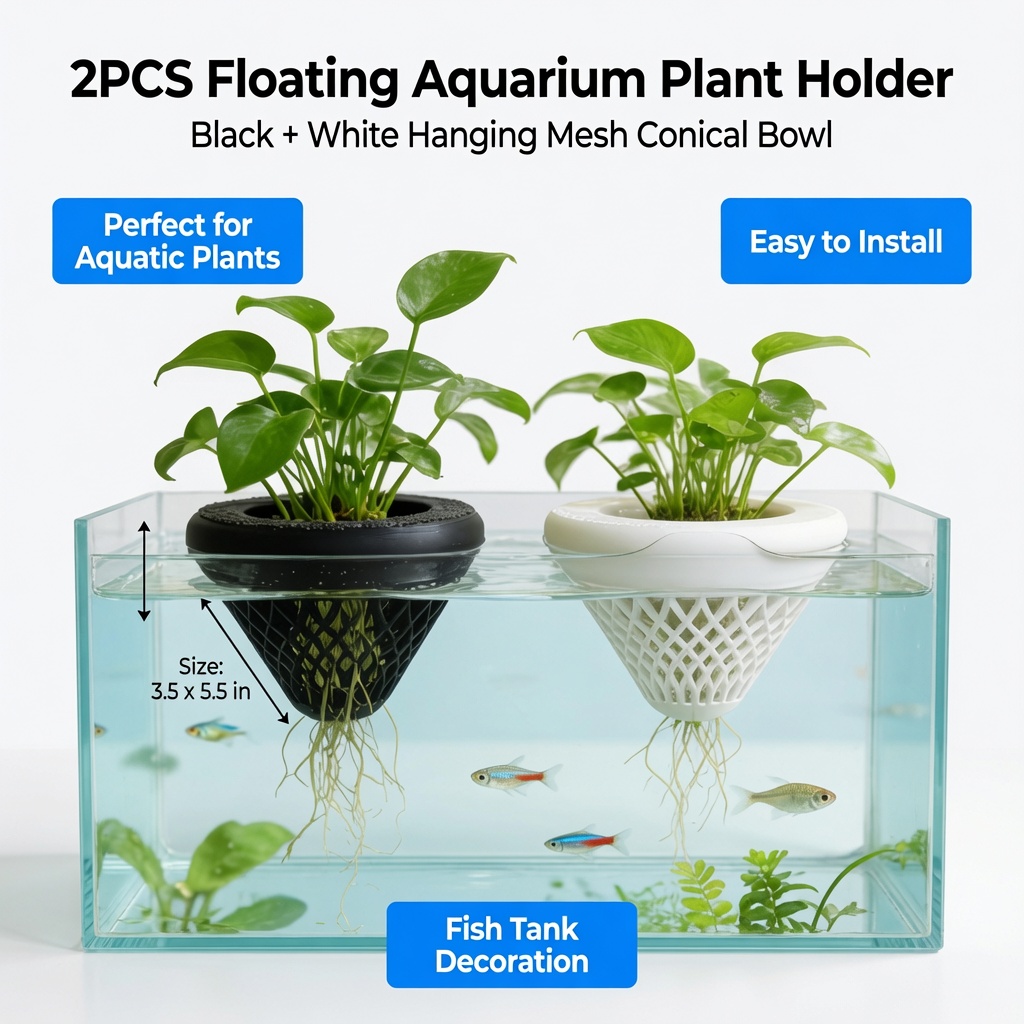 2PCS 플로팅 수족관 식물 홀더, 물고기 탱크용 걸이 - Aquarium Plants Live 리뷰 및 가격