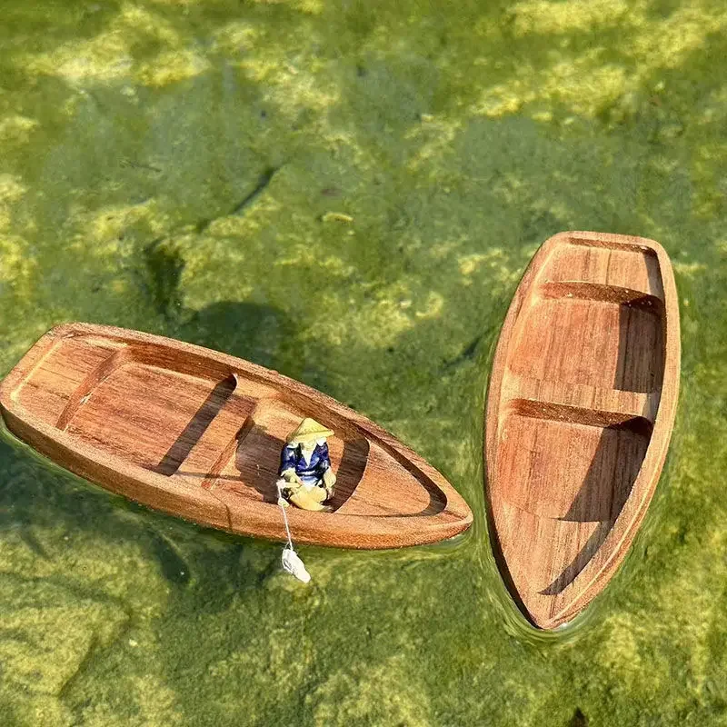 수제 나무 보트 미니 부동 보트 모델 어부 고양이 낚시 - Aquarium Driftwood 리뷰 및 가격