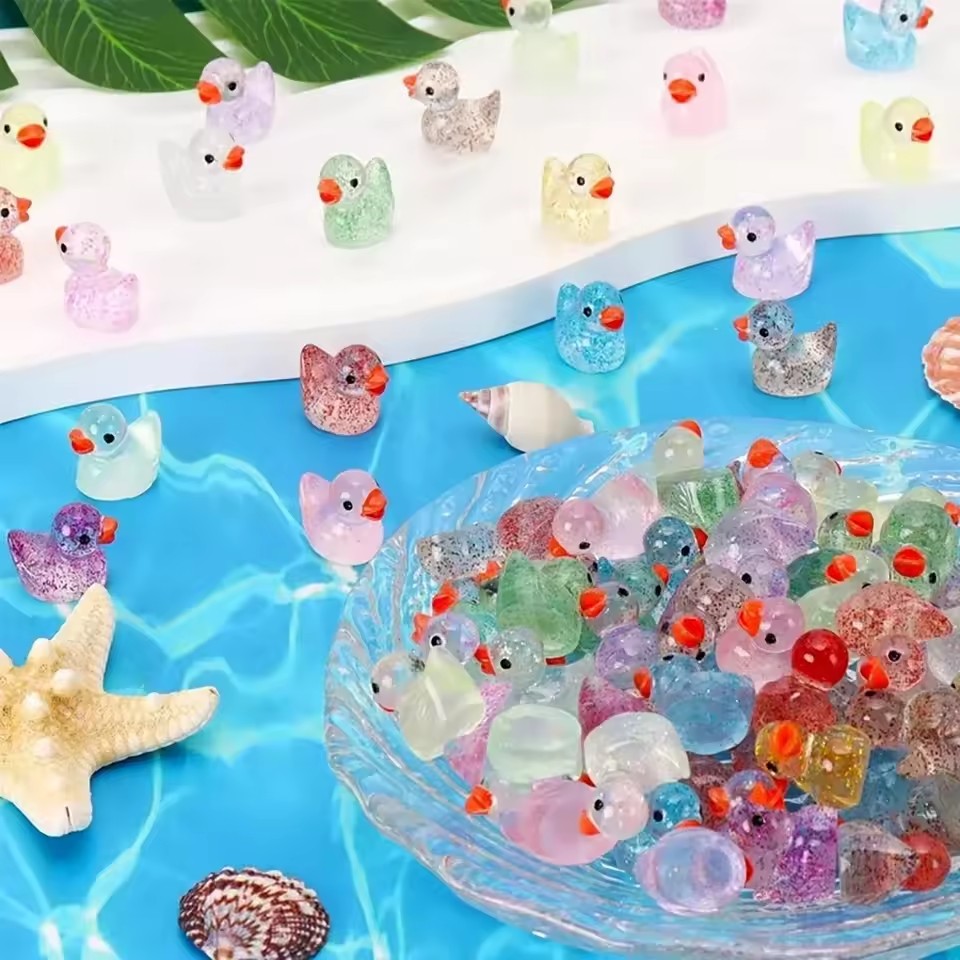 ~ 반짝이는 펄이 들어간 미니어처 레진 오리, DIY, - Plant Aquarium Pot 리뷰 및 가격